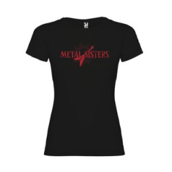 Girlie T-shirt, Metal Sisters, New Logo (Black/Red)